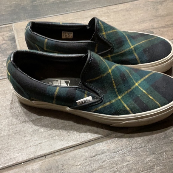 Vans slip on sneakers tartan plaid size 6.5 fits 7 - Picture 2 of 8